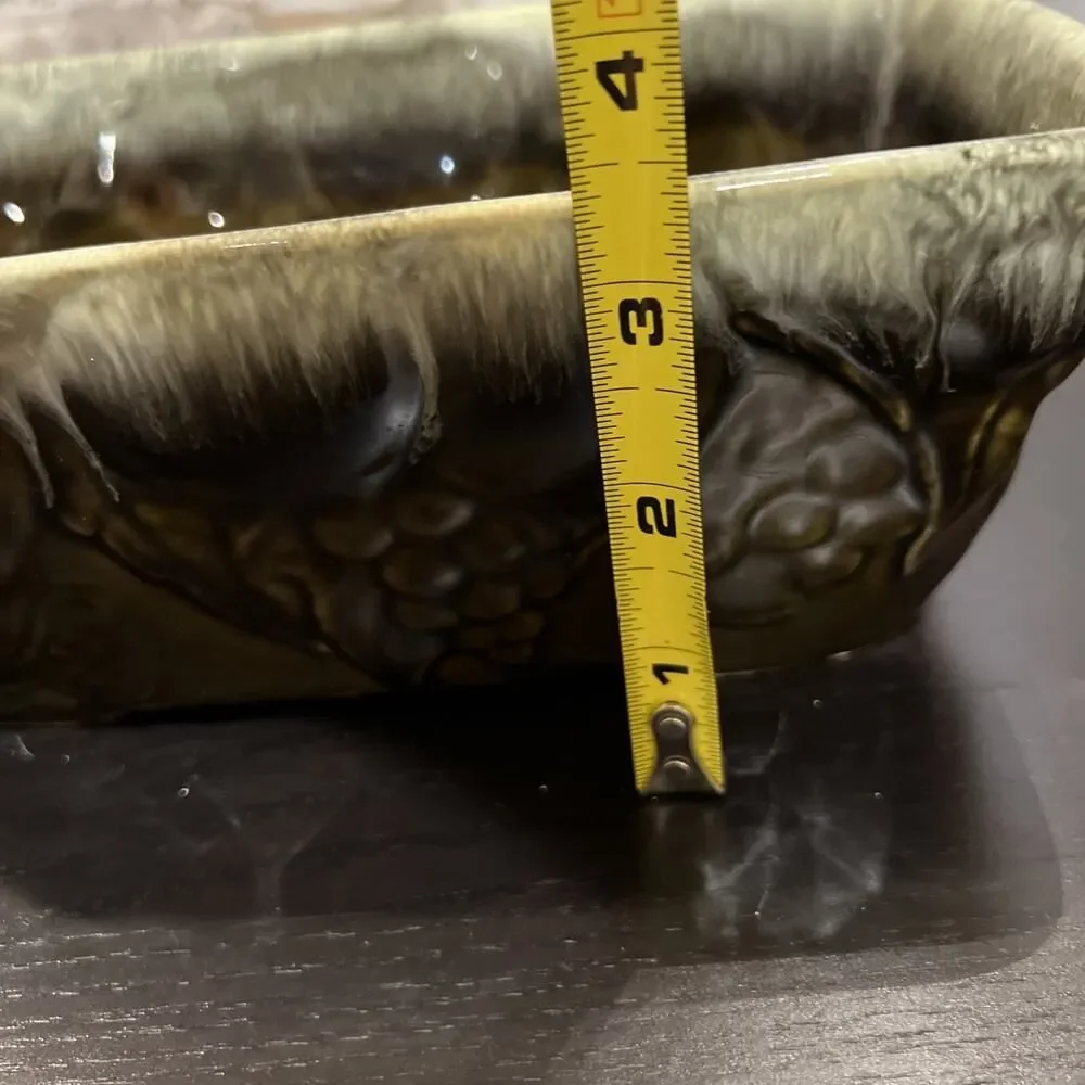 Vintage HULL USA Drip Glaze Pottery Planter F18 Rectangular with Grapes
